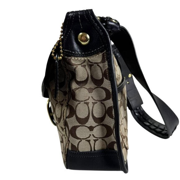 Coach Bleecker Vintage Canvas and Leather Buckle Flap Crossbody Bag - Picture 7 of 14